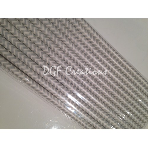 Chevron Grey Pattern  Paper Straw click on image to view different color option